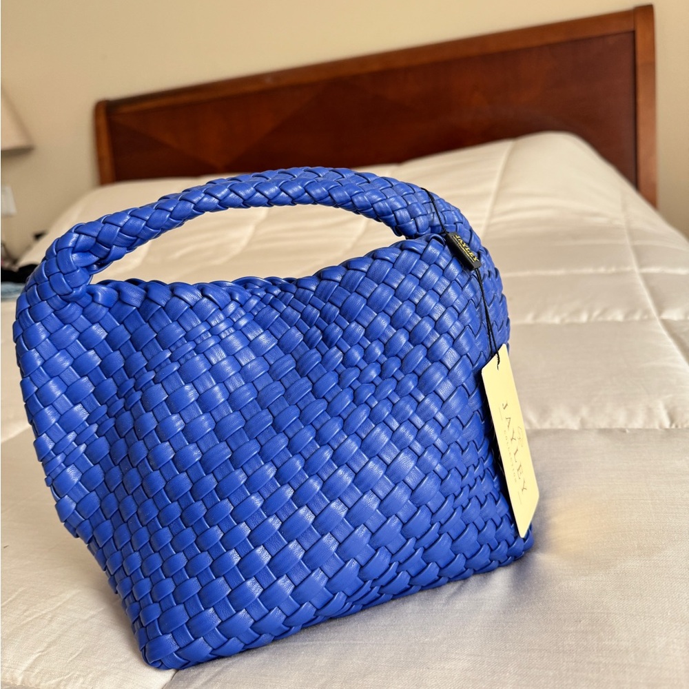 Woven Blue Faux Leather Mini Bag